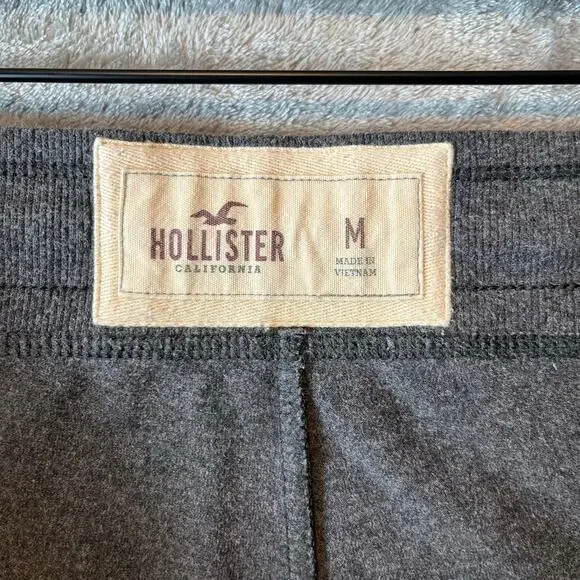 Y2K Vintage Hollister Wide Leg Lounge Pants Medium Gray‎ Orange Embroidered Logo - Picture 4 of 6